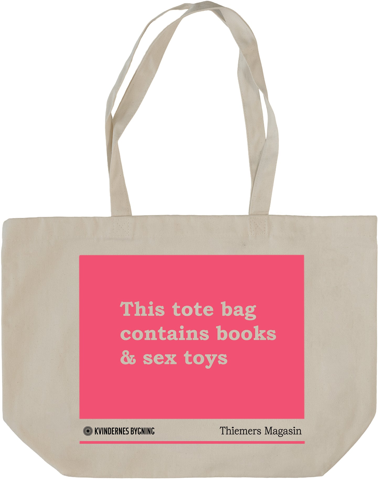 Mulepose. This bag contains books and sex toys - Pink